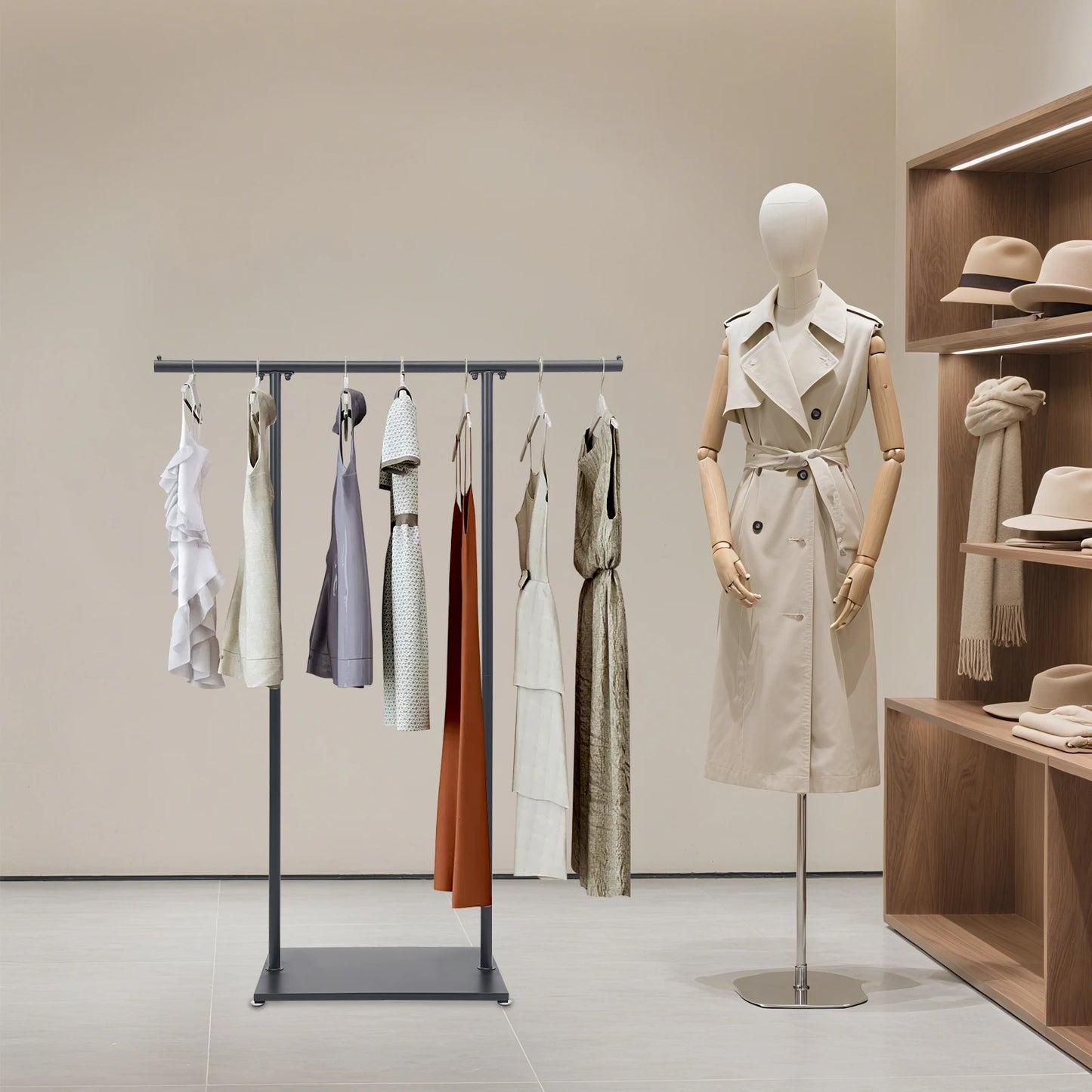 Metal Coat Rack, Freestanding Coat Rack, Modern Coat Stand with Base，used in hallways, bedrooms，Steel，modern， jackets, scarves