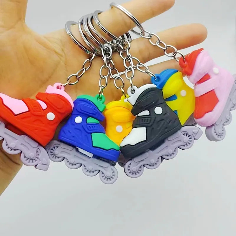1PC Cartoon Roller Skates Shoes Keychain DIY Jewelry Men Boy grils Souvenir Party Gifts