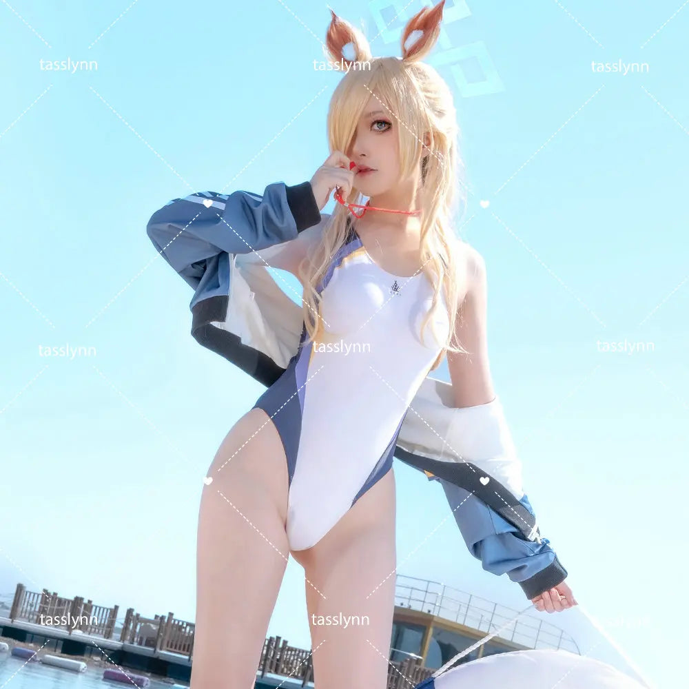 Kanna Ogata Cosplay Costume Kanna Swimsuit Jacket Swimwear Outfit Game Blue Archive Anime Cosplay Halloween Costumes for Women