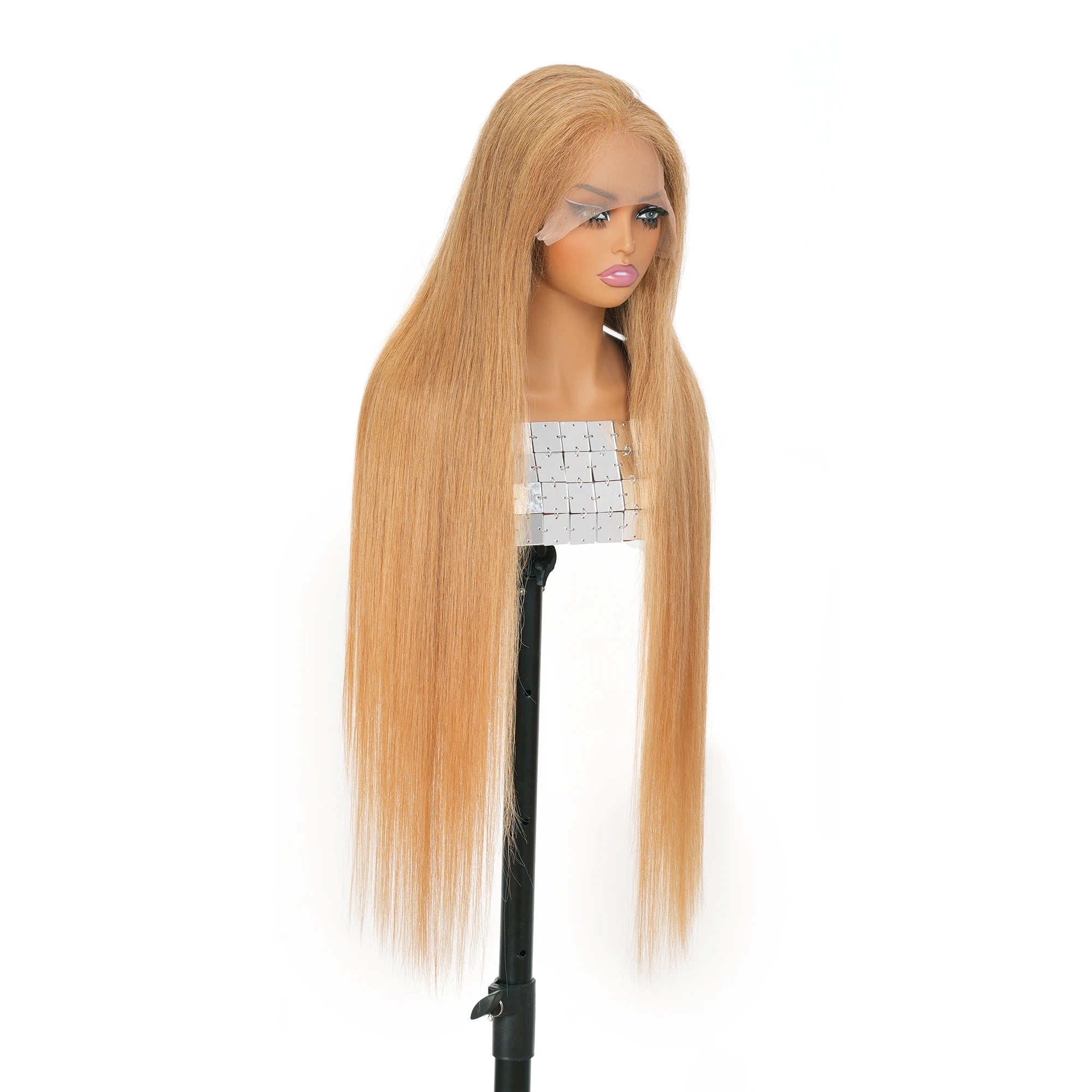 13x4 Honey Blonde Straight Wig Human Hair 180% Density #27 Colored Brazilian Transparent Lace Frontal  Straight Wigs Human Hair