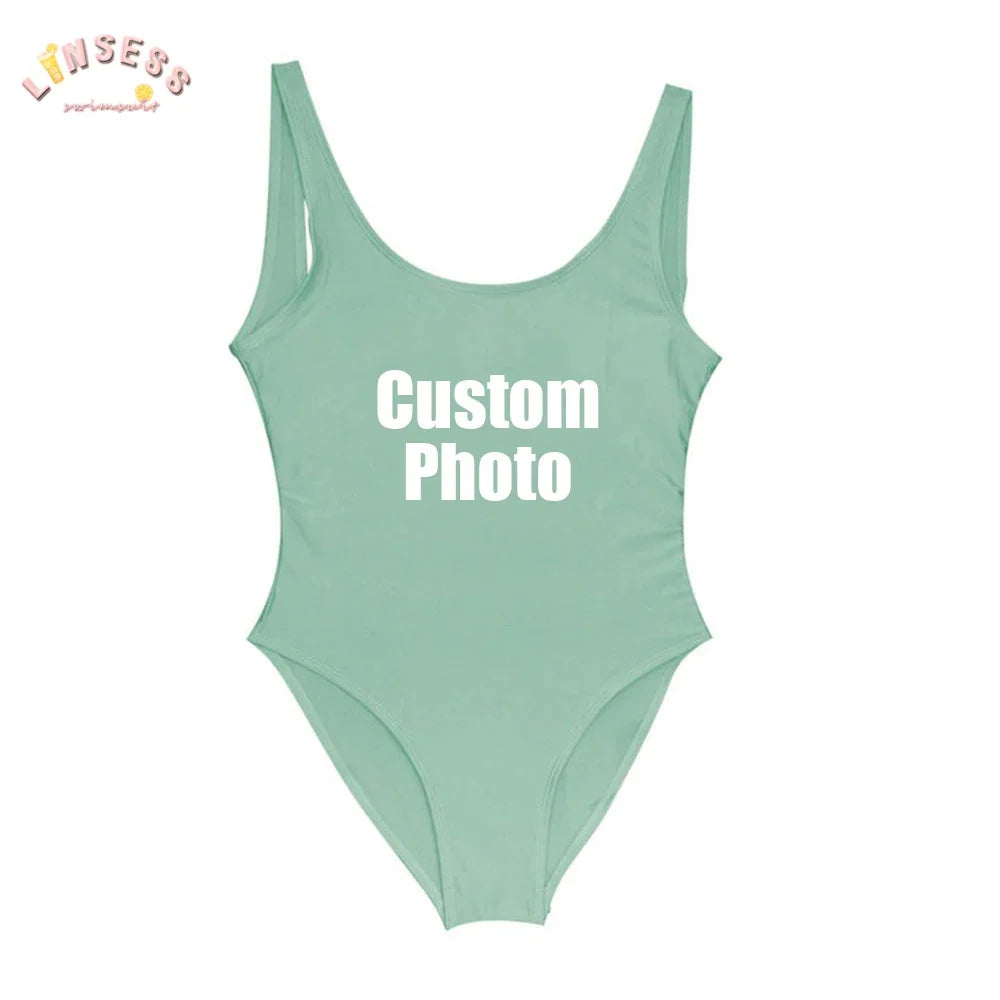 Custom Bride Swimsuit with Face Personalized Photo Brides Swimwear, Bachelorette Party Swimsuits,Birthday/Anniversary/