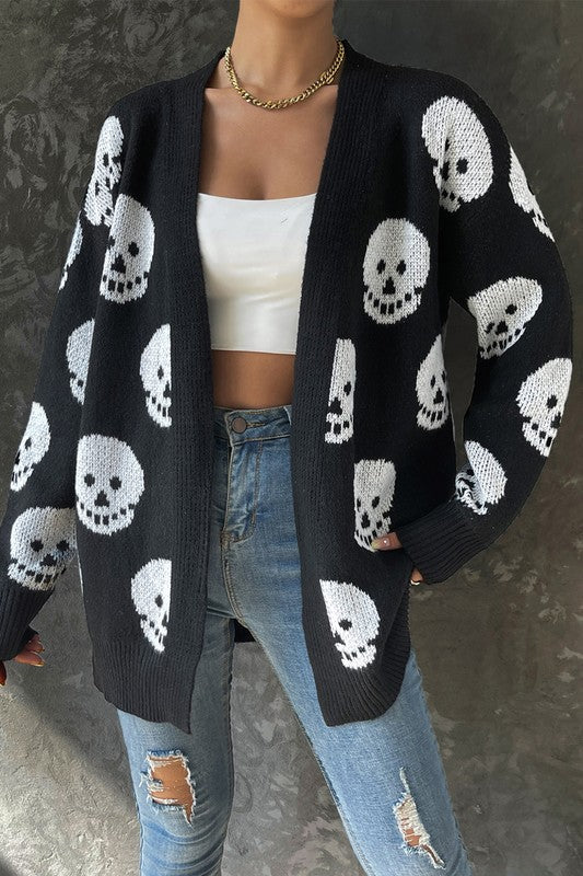 Halloween Print Knit Cardigan