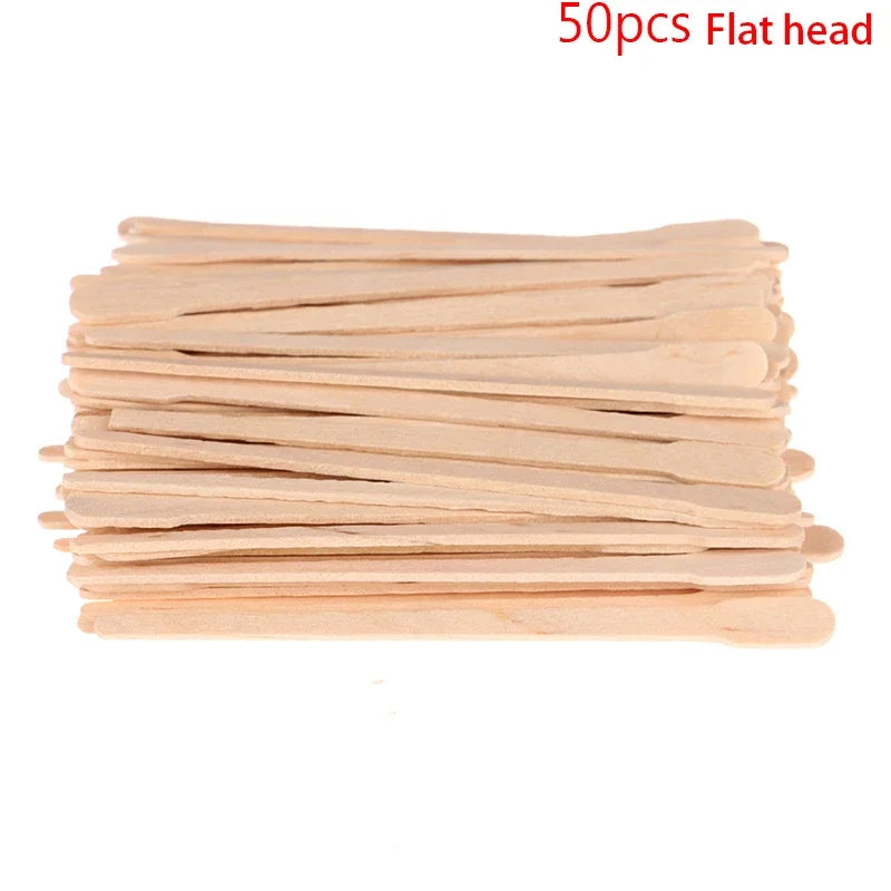 50/100Pcs Wooden Body Hair Removal Sticks for Woman, Wax Waxing, Disposable Sticks, Beauty Toiletry Kits, Wood Tongue Depressor