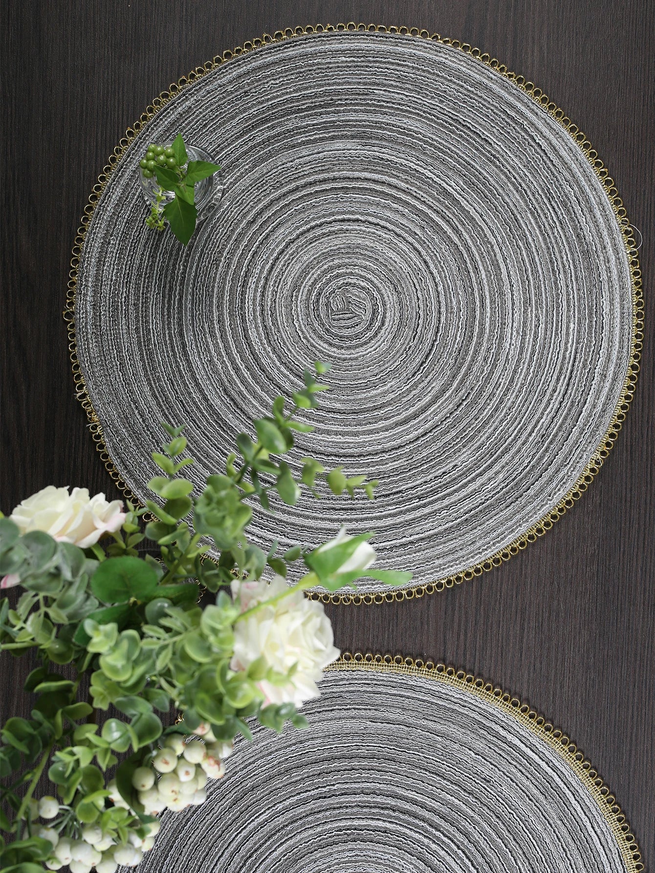1pcs Christmas Round Kitchen Durable Insulated Mat High Quality Polyester Placemat Washable Table Mats for Dining Table