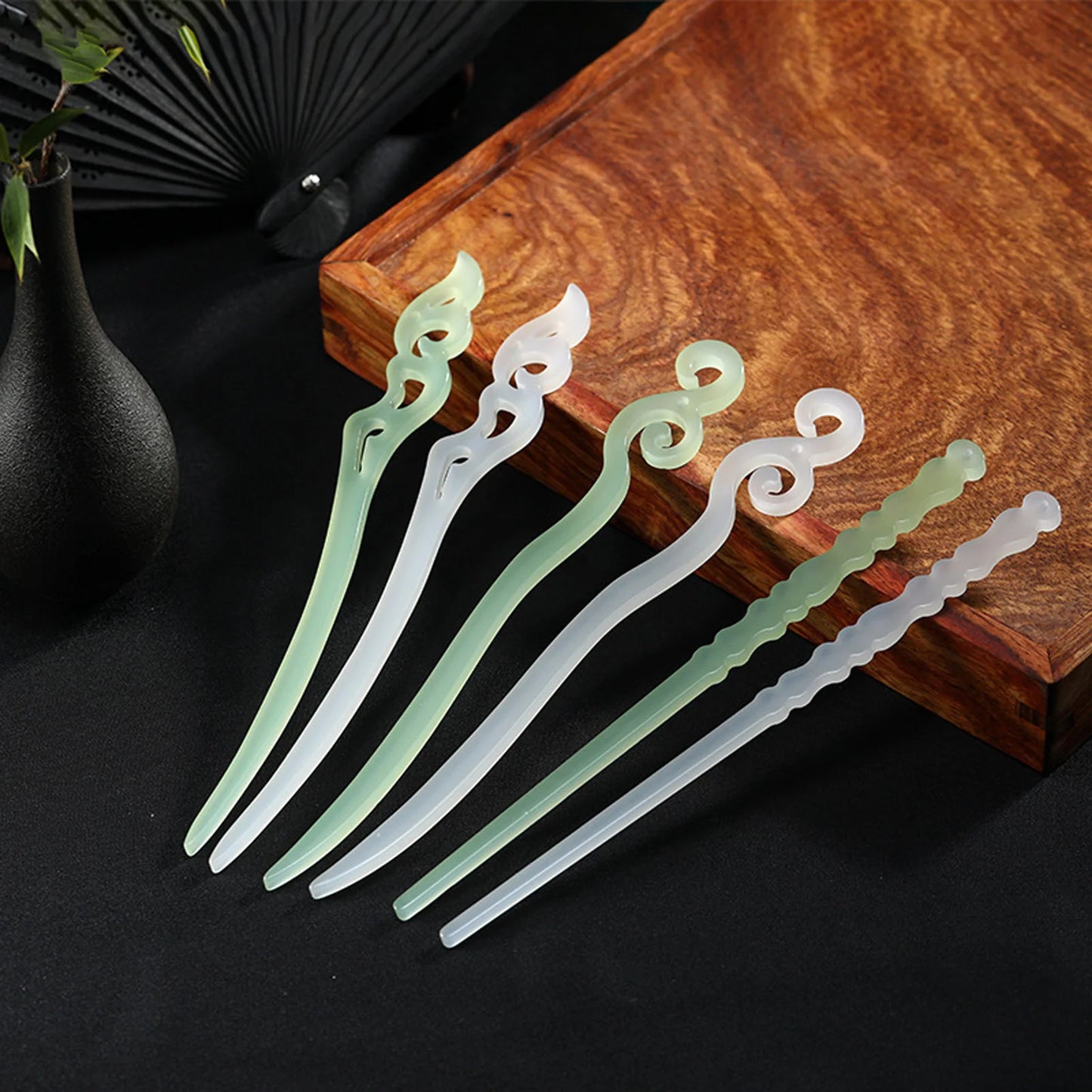 Vintage French Hair Stick Acetate Acid Hair Pin Side Clips Women Girls Ponytail Holder Hair Accessories DIY Retro Hairstyle Tool