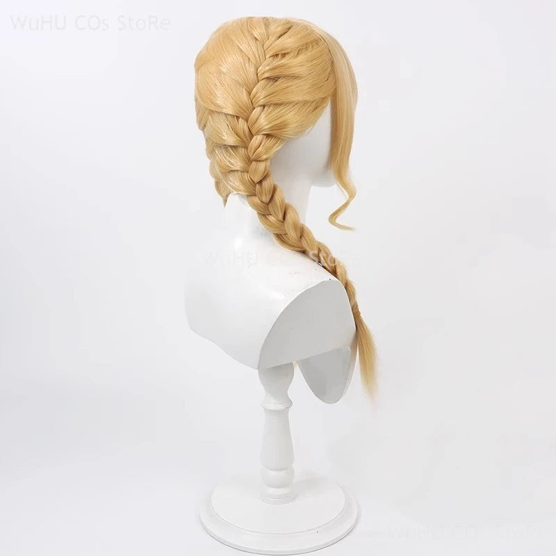 Anime Game THE IDOLM@STER Fujita Kotone Cosplay Wig Golden Braided Heat Resistant Synthetic Hair Halloween Party Role Play