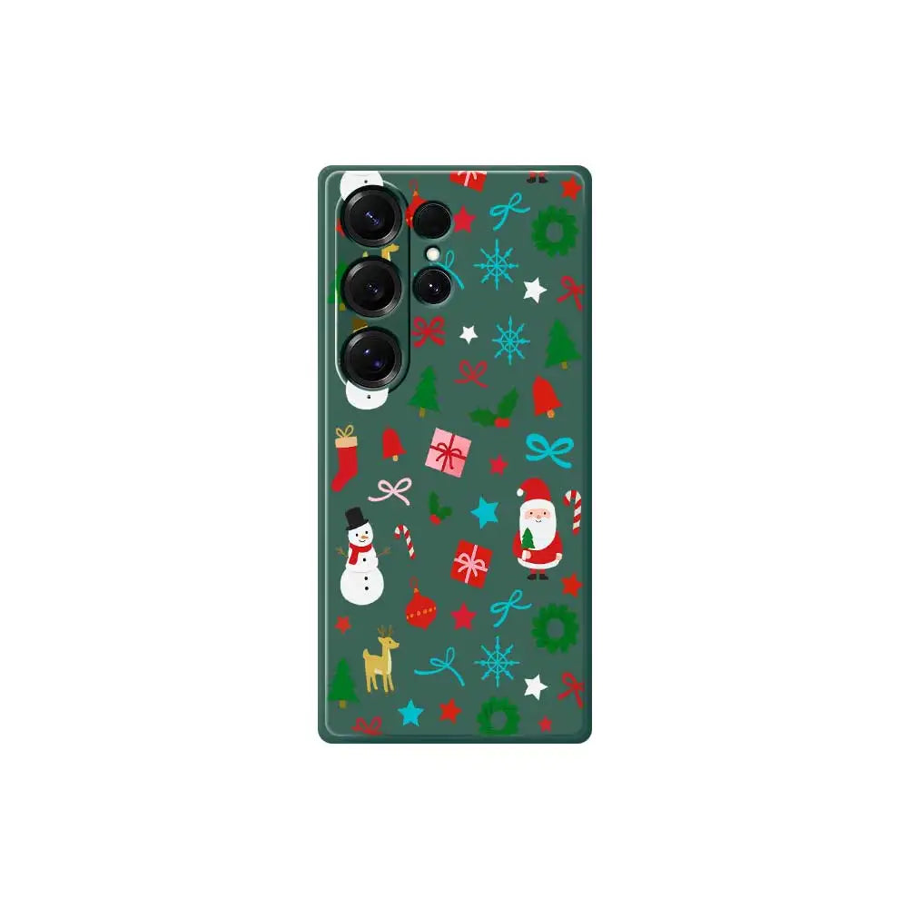 Christmas Pattern Case For Samsung Galaxy S25 S24 S23 S22 S21 S20 Ultra Plus S10 Plus S24FE S23 FE S22FE S21 FE S20 FE Cover