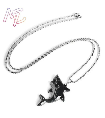 Myanmar Jadeite Shark Pendant Necklace Natural Jewelry Vintage Real Jade Charm Talismans Amulet 925 Silver Gifts for Women