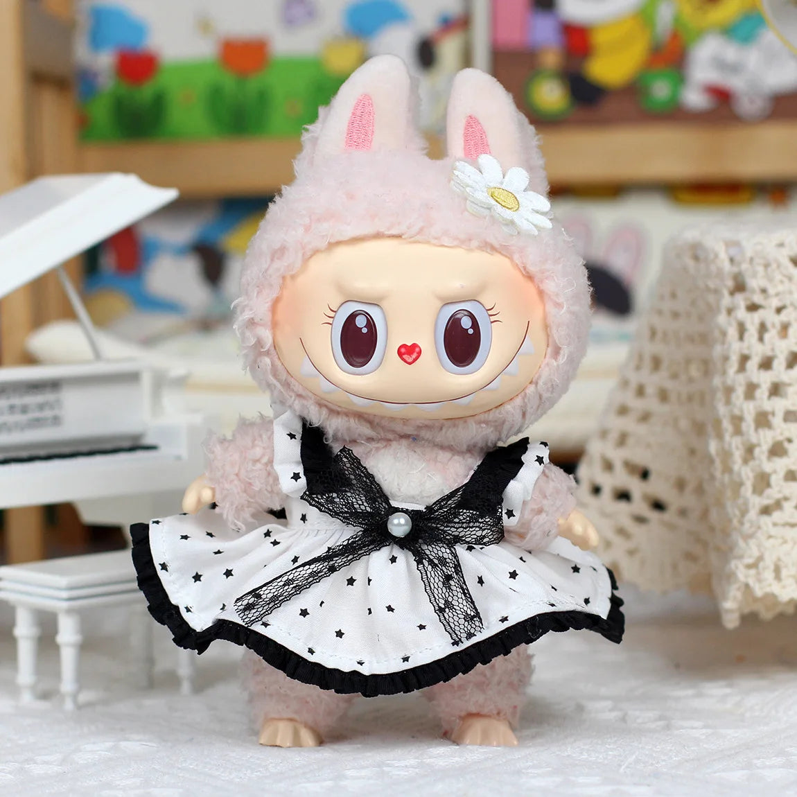 Modern Style 17cm Labubu Baby Clothes Series Doll Outfit Macaron Baby Doll Clothing Set for Collectible Figures