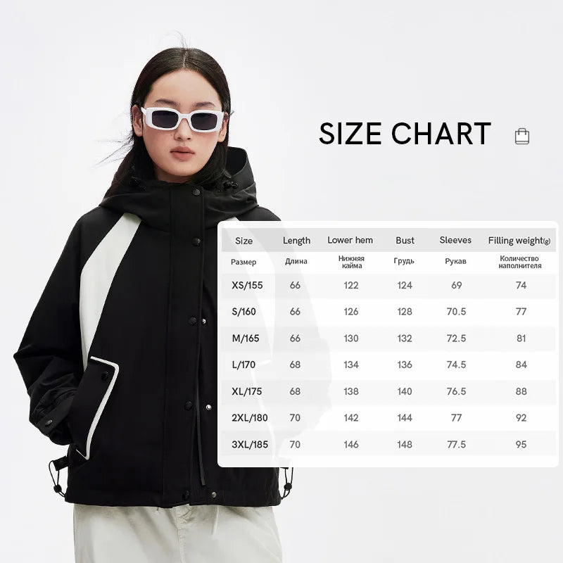 Chericom Women's Winter Hooded Down Jacket Short Warm Puffer Coat Duck Feather Insulated Outdoor Mountaineering Jacket Y309025Y