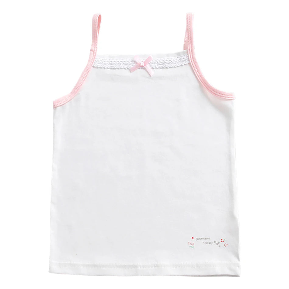 Girls Floral Camisole Tank Tops Thin Strap Summer Innerwear Sleeveless Baby Kids Undershirt Breathable Stretch Casual Clothes