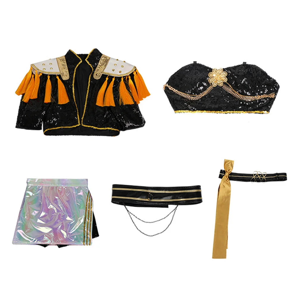 2025 Cartoon Demon Hunter of KPop Cosplay Mira Top Pants Skirt Clothing Wig Hallowmas Carnival Roleplay Suit Outfits For Women