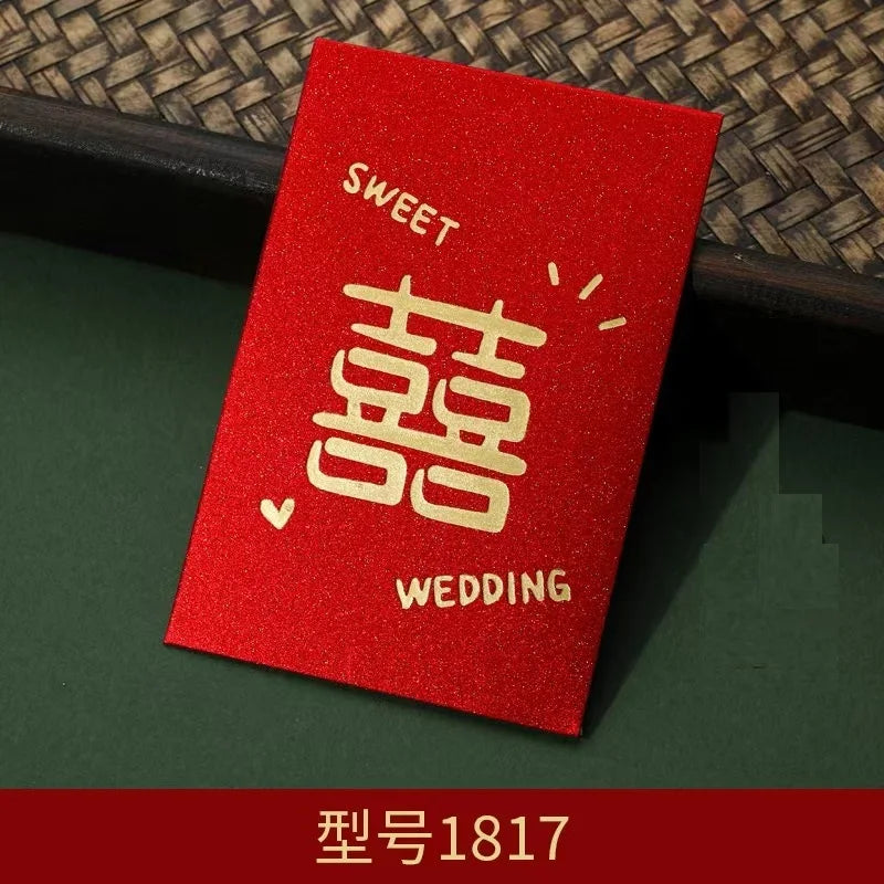 60pcs Chinese Red Envelopes Red Pocket Wedding HongBao Paper Lucky Money Envelope for Wedding Newlyweds Bride Groom