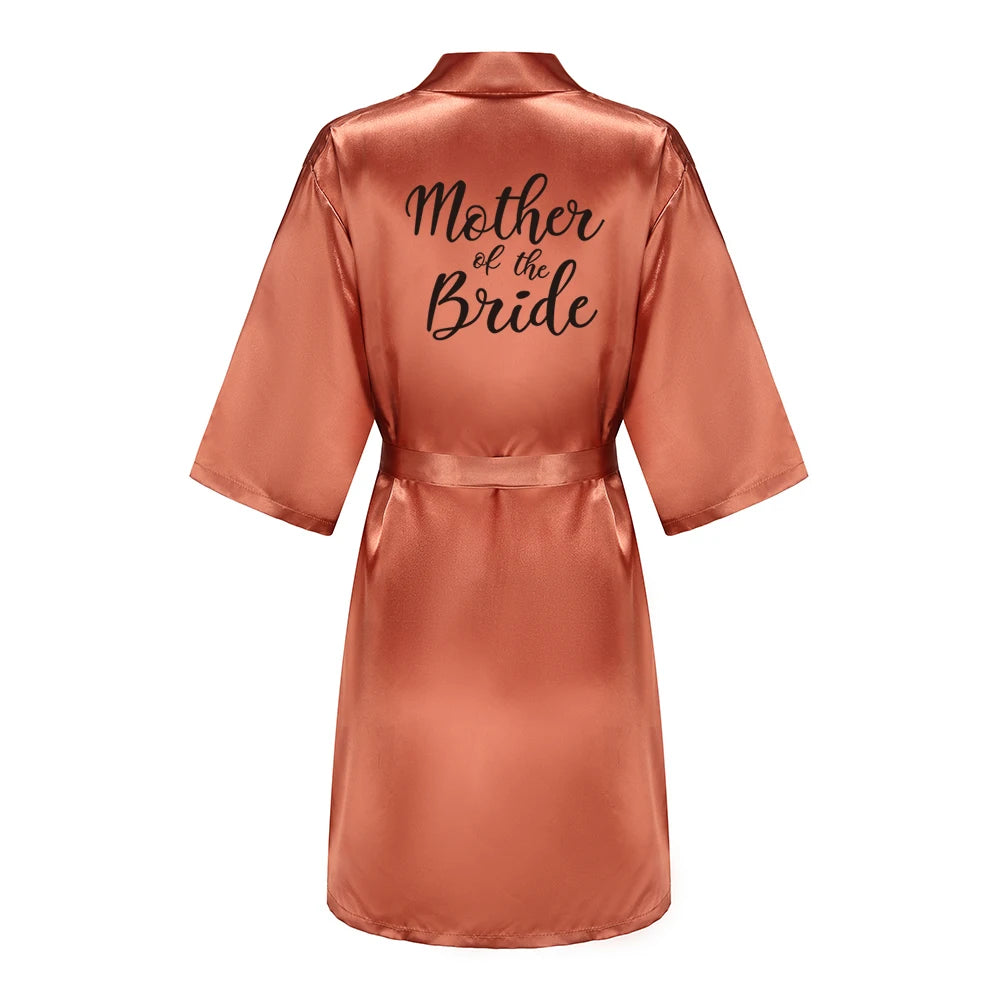 New Caramel Bathrobe Bride Satin Robe Women Getting Married Bride Hen Party Sisters Sqaud Mother Wedding Bridesmaid Robes