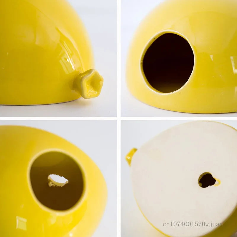 European Ceramic Wall Mounted Balloon Shaped Flower Pot, Creative Cake Ice Cream Shop Wall Decor, Yellow, Pink, Blue, Vases, 1Pc