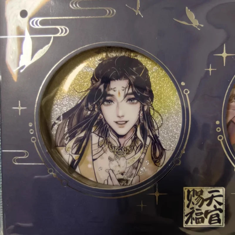 58mm Hua Cheng Xie Lian Cartoon Figure Badge Anime Peripheral Heaven Official'S Blessing Pins For Backpack Shirt Jewelry Gift