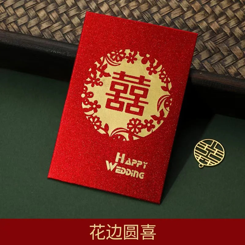 60pcs Chinese Red Envelopes Red Pocket Wedding HongBao Paper Lucky Money Envelope for Wedding Newlyweds Bride Groom
