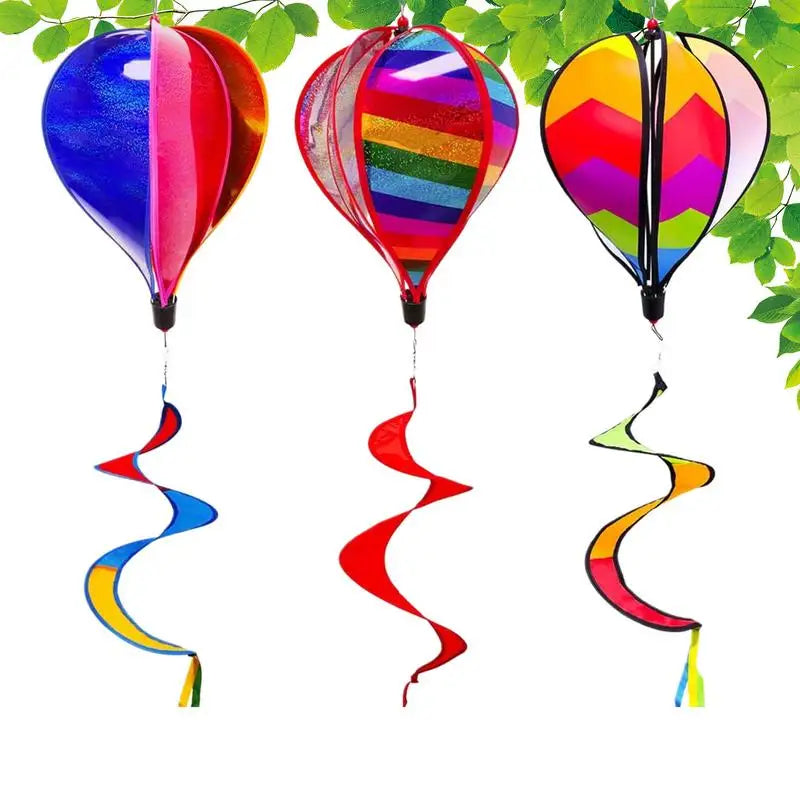 Hot Air Balloon Decor 3X Garden Pinwheels Whirligigs Outdoor Decoration Windsock Ornament For Holiday Garden Patio Wedding