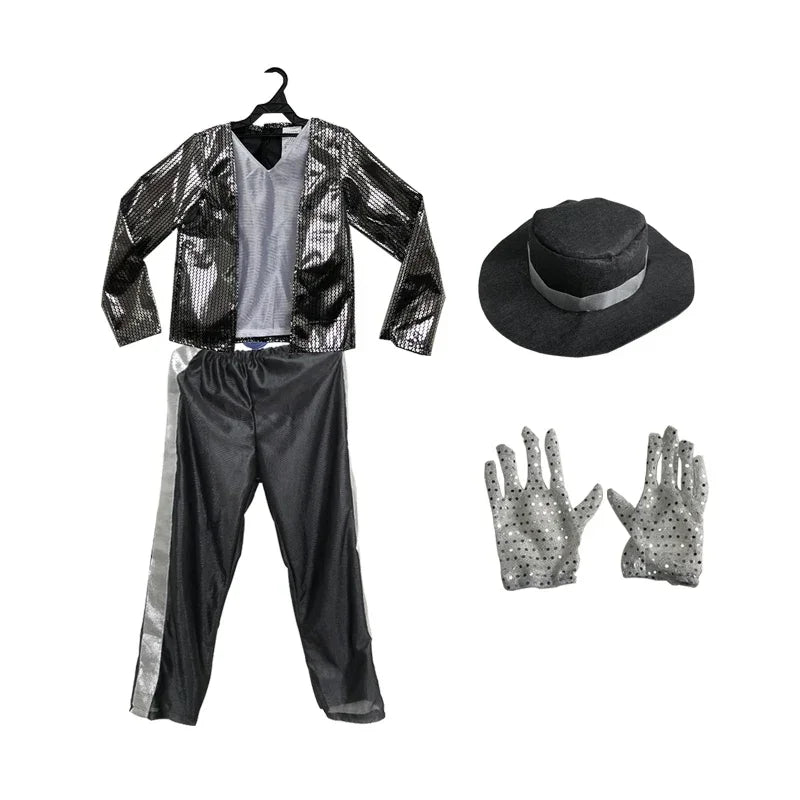 MJ Michael Jackson Coat Jacket Glove Children Kids Party Cosplay Costume Clothing Children Cos Sets birthday gift