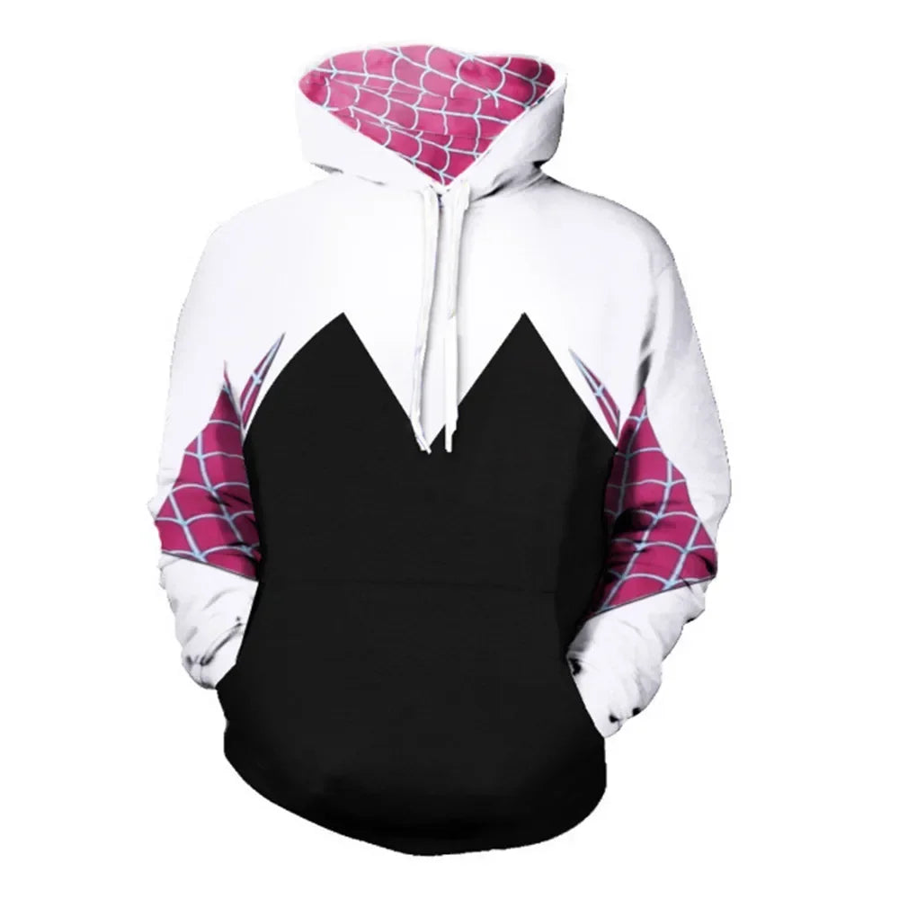 Cosplay Movie Spider Women Sweatshirt Hoodie Gwen Stacy Cosplay Costume Hooded Jacket Coats Men Women Pullover Trainsuit S Anime