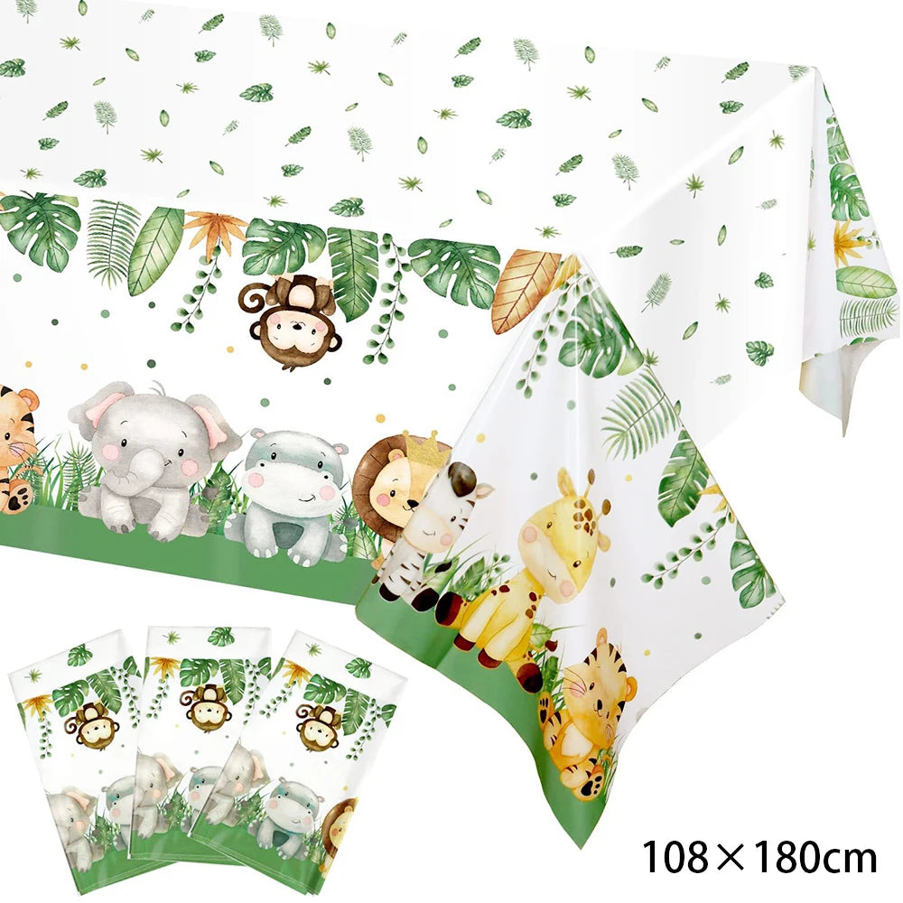 1pcs Jungle Party Cake Topper Safari Animals Figures Toys Picks Wild Jungle Animals Theme Baby Shower Happy Birthday Cake Decor