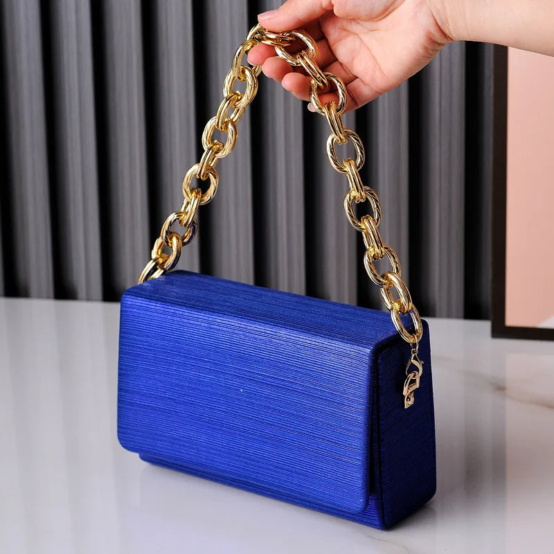European and American Fashion Simple Evening Bag Dress Party Bride Bag Yellow Small Square Bag Chaozhou Factory Cro