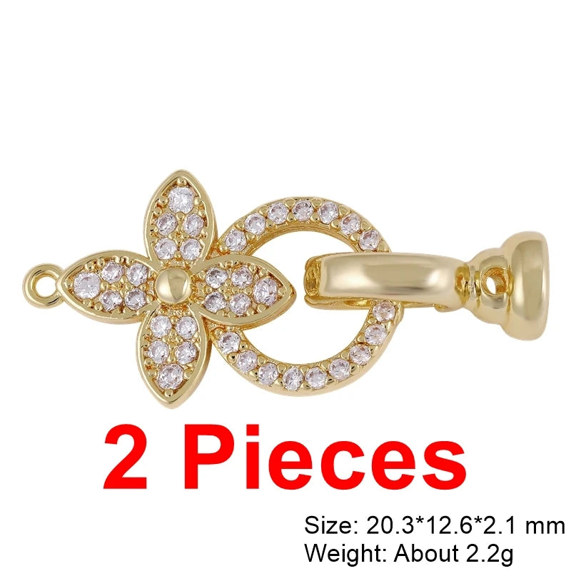 Juya 18K Gold Plated Baroque Pearls Connector Fastener Clasps DIY Jewelry Making Accessories Women Beads Lock Closure Supplies