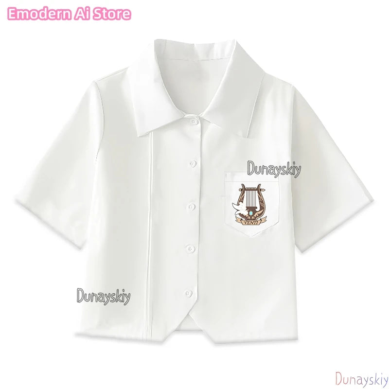 Anime Genshin Impact Cosplay Venti Women jiakei Dress Costumes Loose Jacket Coat Hoodie Short Sleeved Skirt Set Disguise Outfit