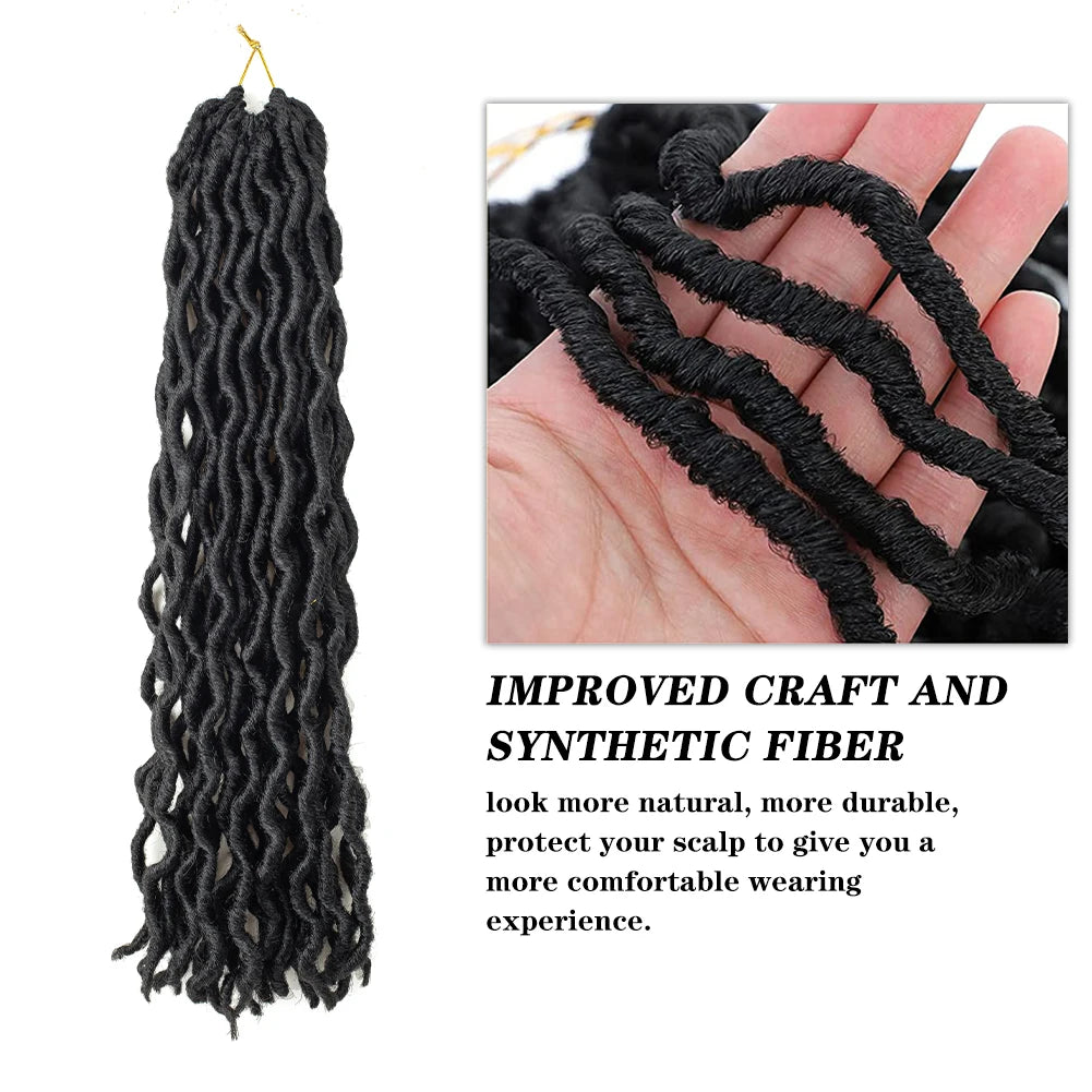 Goddess Faux Locs Crochet Synthetic Hair Soft Curly Dreadlocks Hair Extensions Braiding Hair Ombre Crochet Locs Wholesale Braids