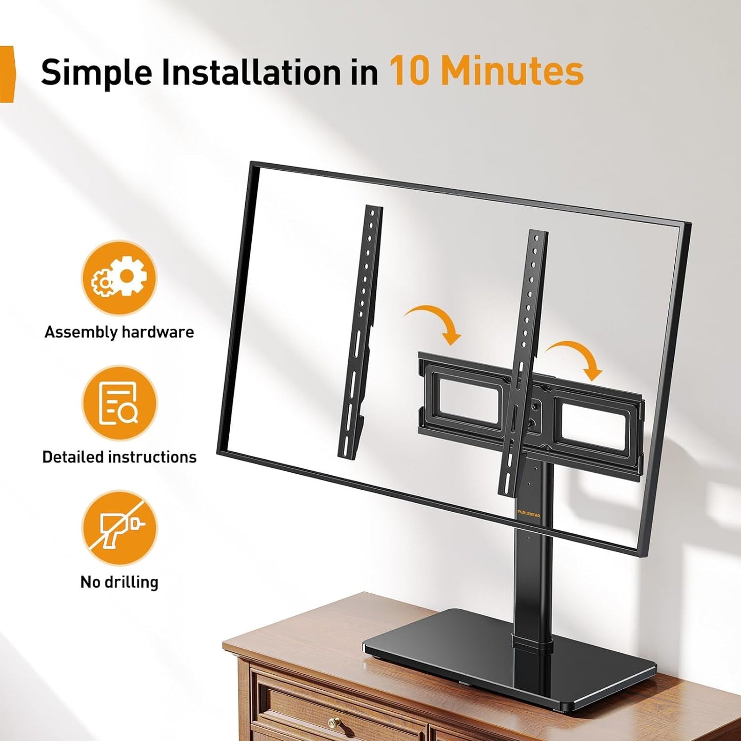Tabletop TV Stand 23 to 60 Inches Height Adjustable