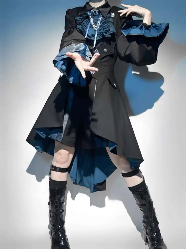 New Fiesta Carnival Halloween Cos Cosplay Deep Joy Dark Tune Prince Series Lolita Coat Dress Shorts Suit Tops Bow Tie
