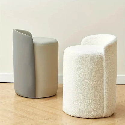 Chic Cylindrical Vanity Stool - Sturdy Frame, Soft Cushion, Space - Saving, Ideal for Bedroom & Living Room