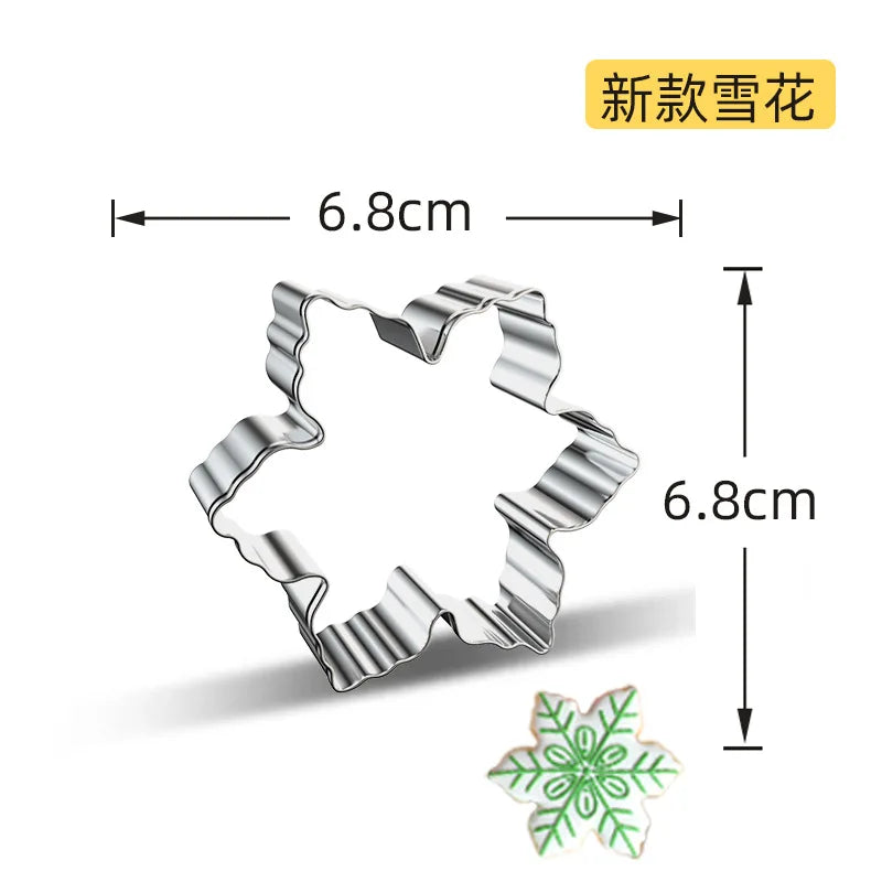 Christmas Cookie Cutter Stainless Steel Biscuit Mold Baking Tool Christmas Theme Snowflake Santa Claus Cake Biscuit Mould M542