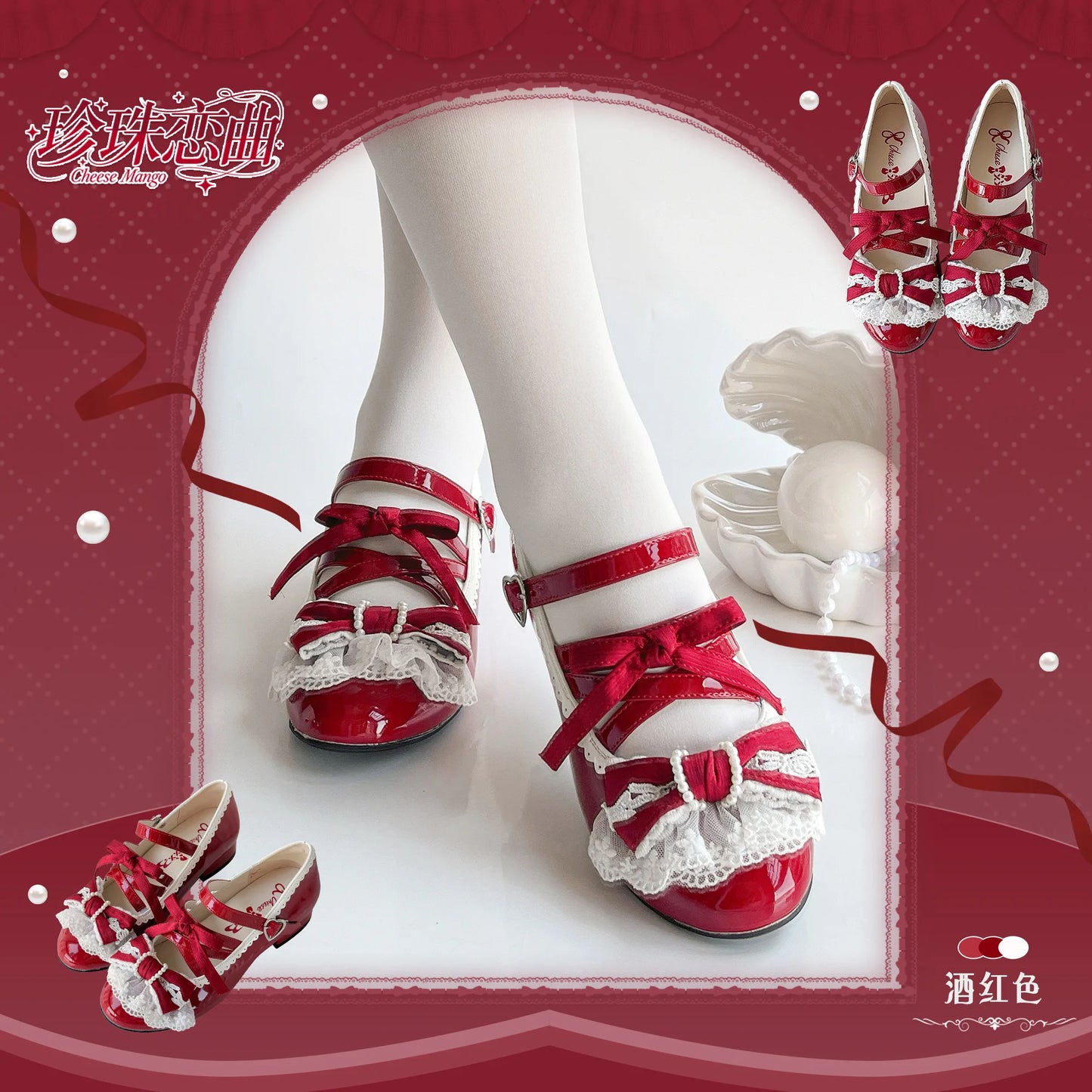 Original Lolita Style Pink Mary Jane Shoes Autumn New 2025 Japanese Girls Sweet Elegant Bow Low Heels Y2k Tea Party Pumps 2025