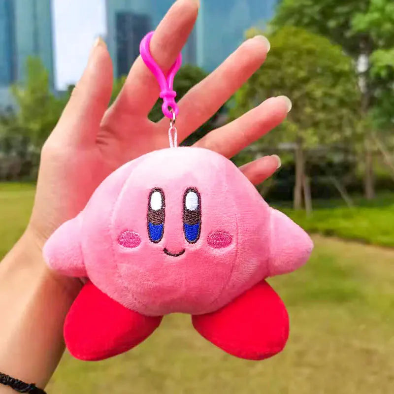 10pcs/lot Star Kirby Stuffed Toys Kawaii Cute Plush Keychains 11cm Pendant Keyring Dolls Bag Hangings Christmas Birthday Gift