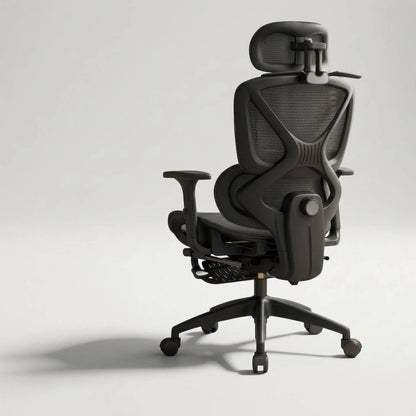 High Back Swivel Chair with Breathable Mesh Padded Armrests Adjustable Headrest Lumbar Support for Modern Work Station