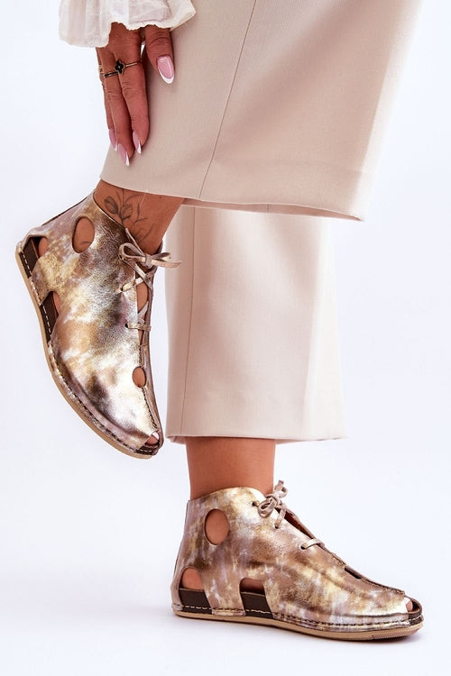 Cut-Out Lace-Up Gladiator Sandals