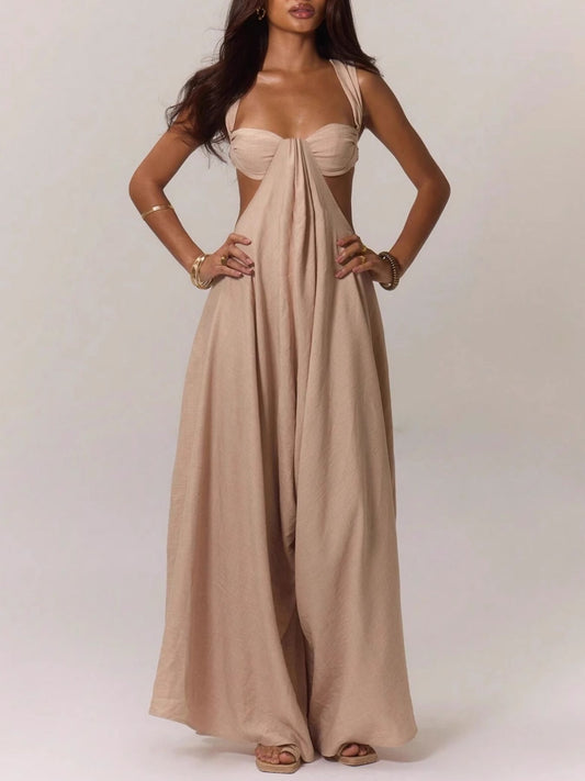 Neck Cutout Sweetheart Maxi Dress
