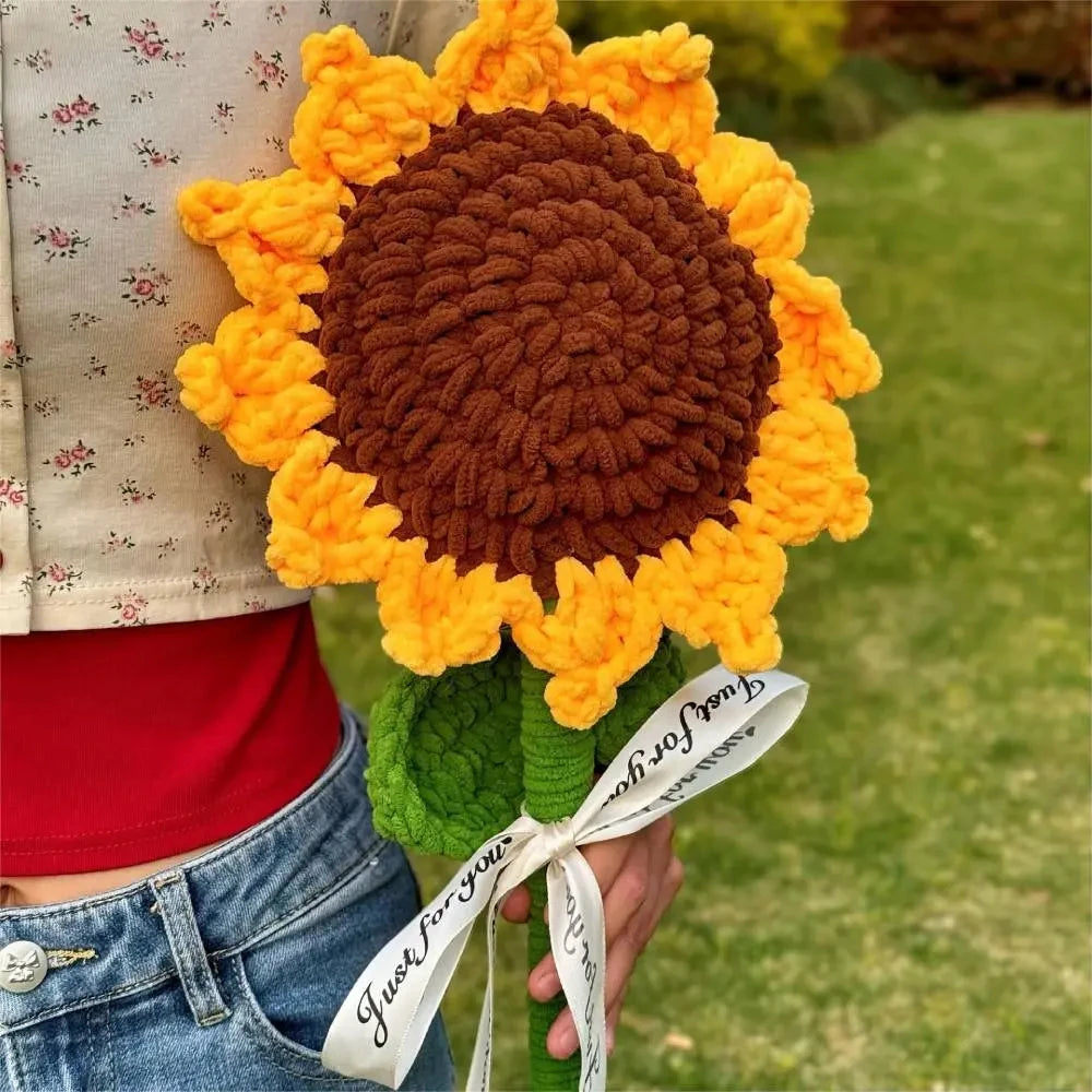 Customized Artificial Knitted Wool Flowers Crochet Flowers Flowers Flocking Wedding Bouquet Desktop Christmas Decoration