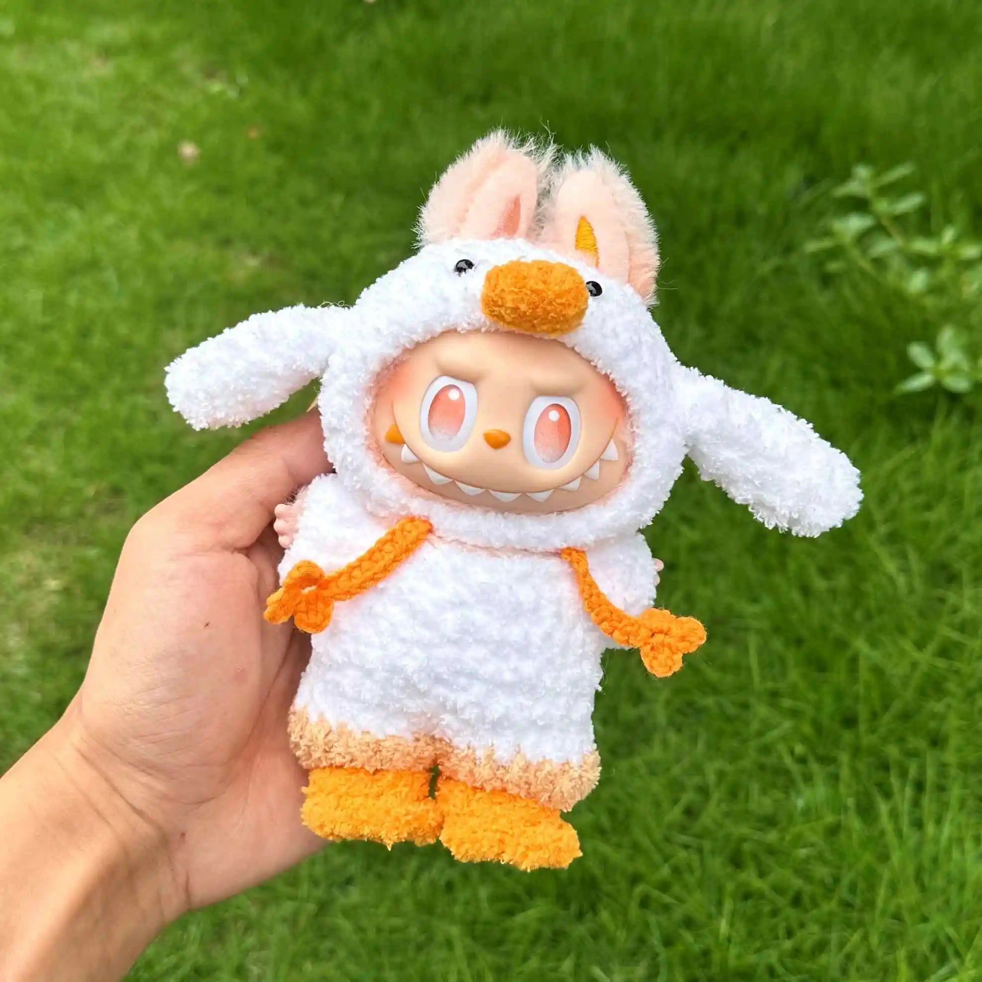 17cm Forest Fairy Tale Handmade Hook Weaving Baby Clothes Cute Duck Clothes Change Accessories Surprise Gift