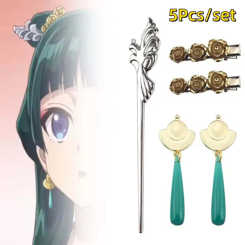 Apothecary Diaries Alloy Hairpins Anime Cosplay Stylish Hair Accessories Props Headwear Women Girls Halloween Role Play Hairpin