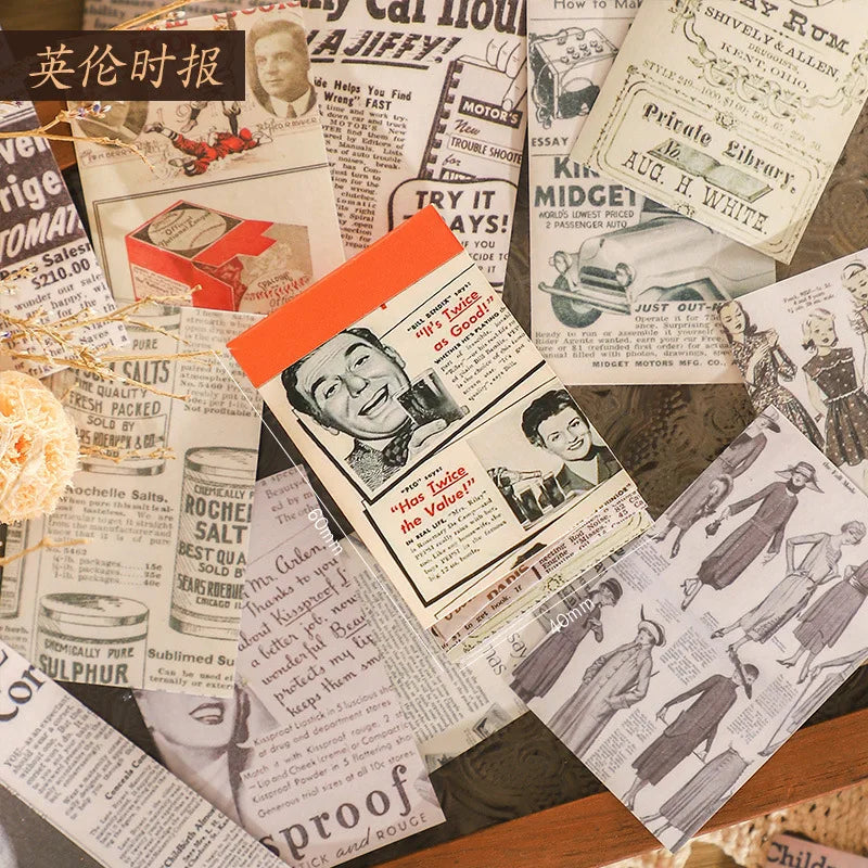 50 pcs/lot Vintage Stickers book Creativity Decorative collage Scrapbooking material  hand made DIY Scrapbooking accessories