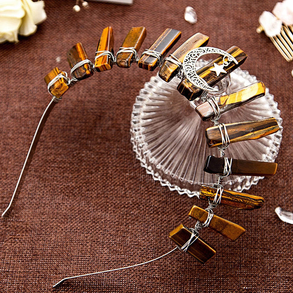 Natural Crystal Queen Tiaras and Crowns Bridal Diadem For Bride Women Headpiece Hair Ornaments Wedding Head Jewelry Accessories