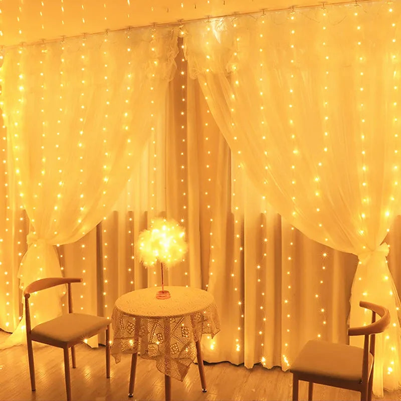 6M/3M USB LED Curtains Festoon Led Light Garlands New Year Christmas decorations Wedding Decor Outdoor Garden Lights