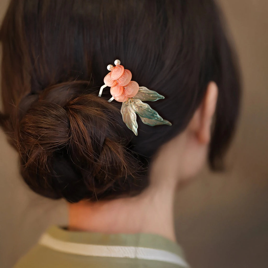U Shaped Hair Sticks Forks New Chinese Style Flower Leaf Hairpins Side Clips Pearls Tassel Decor Women Chignon Hair Jewelry