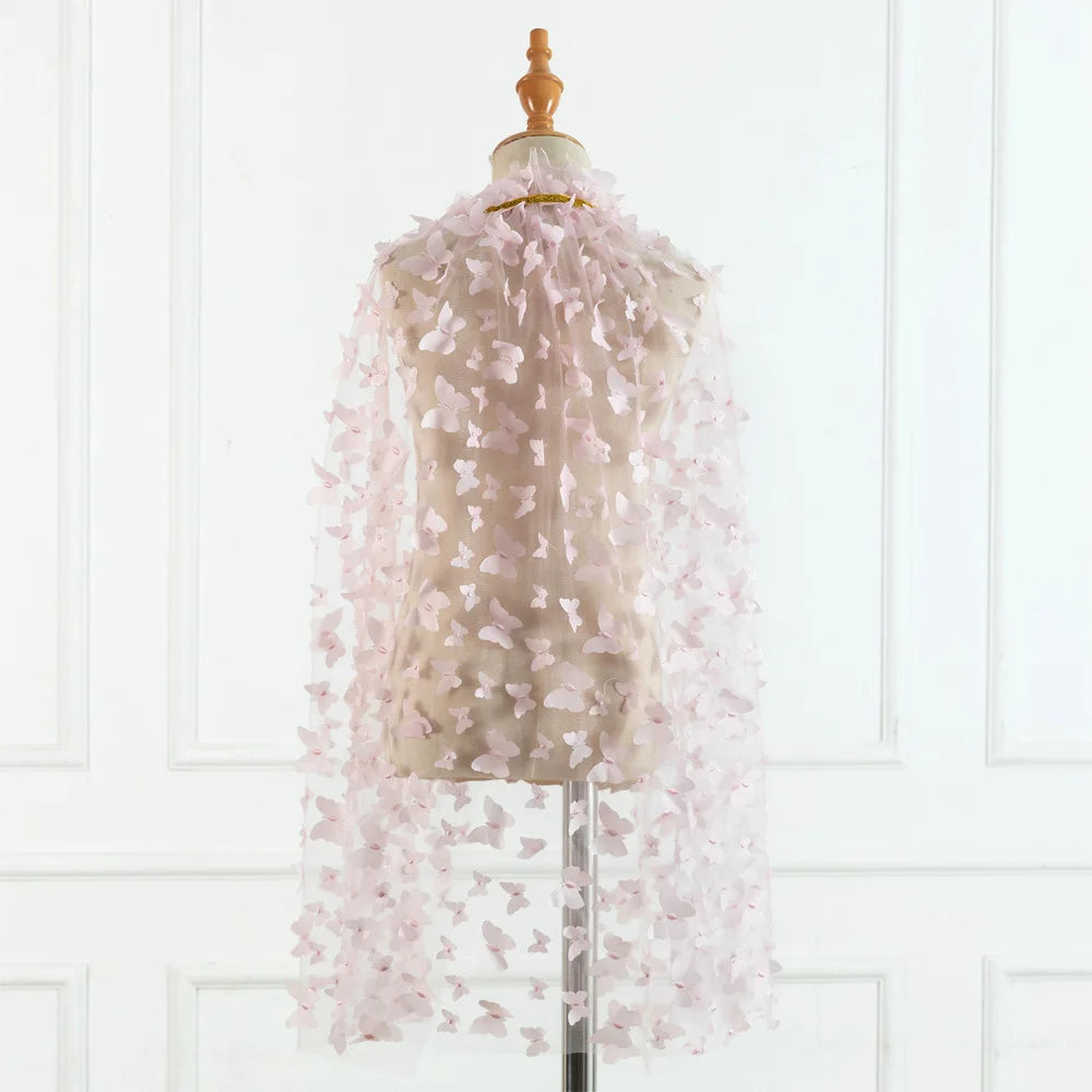 New Colourfu Flower Girls Cloak Fairy Lace Embroidered Cloak Children's Mesh Princess Cape Shawl Birthday Party Kids Clothes