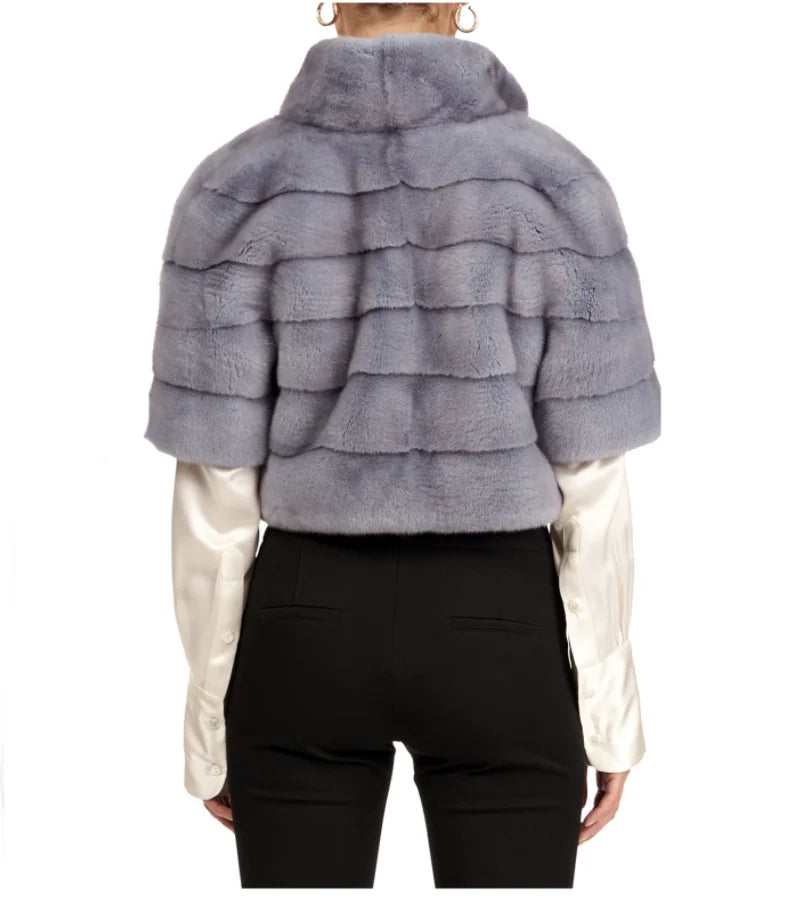 Women's 100% Mink Fur Short Jacket, Winter Jacket, Leisure Fashion, New, 2024