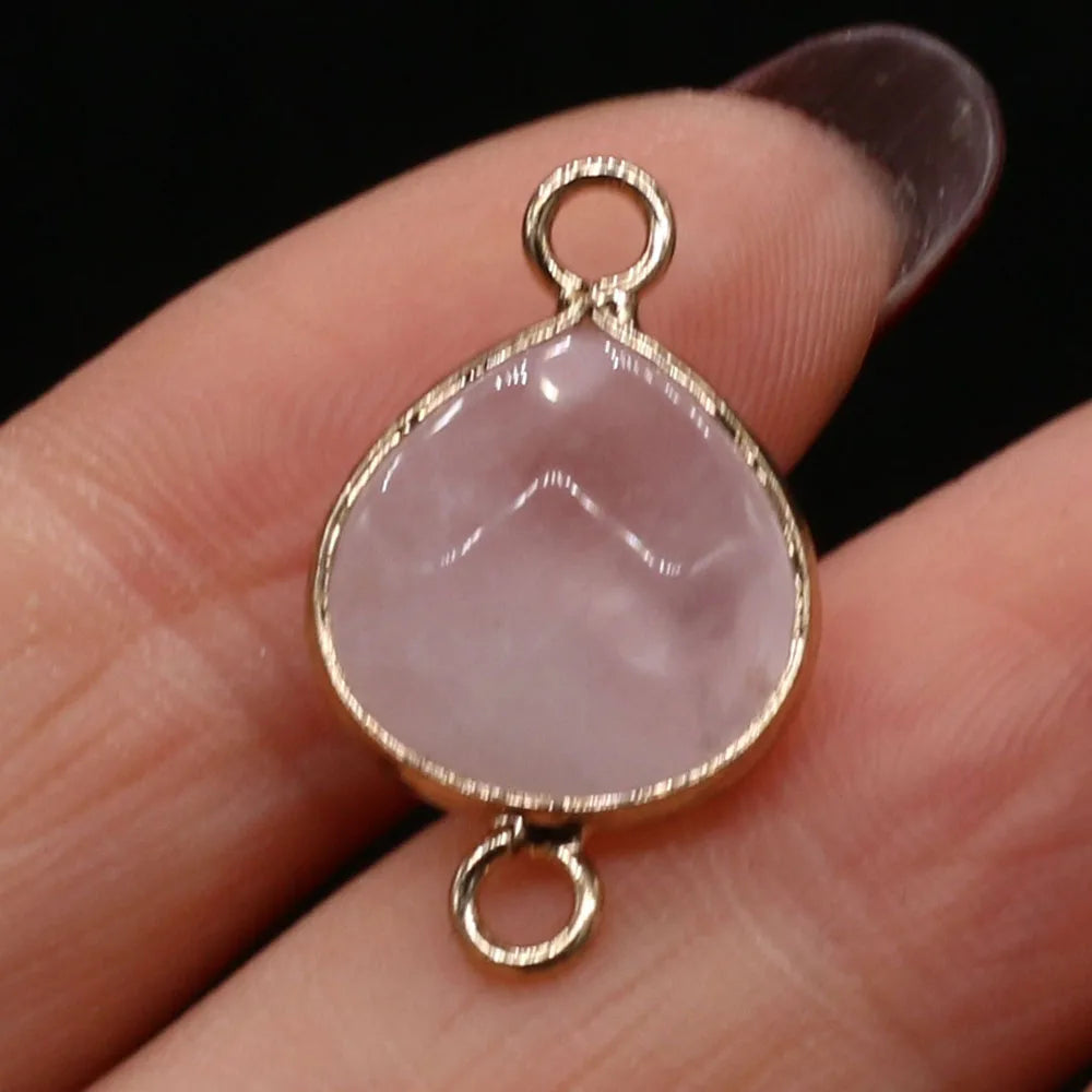 2pcs Natural Stone Connectors Fat Water Drop Pendant Charms for DIY Women Men Necklace Bracelets Jewelry Making Accessories