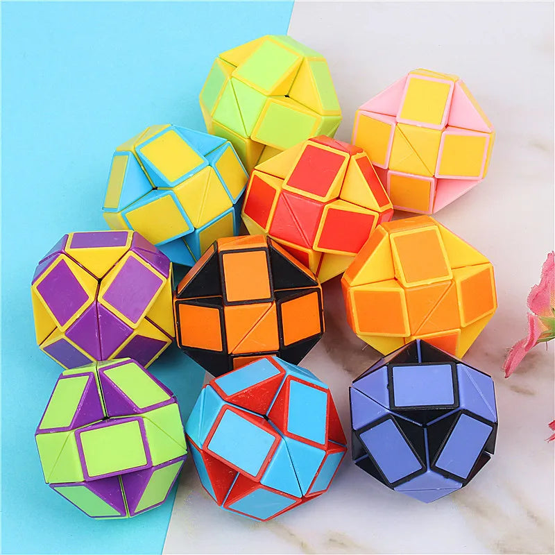 8pcs Magic Folding Snake Ruler Puzzle Cube Educational Toys for Kids Birthday Party Favors Goodie Bags Filler School Reward