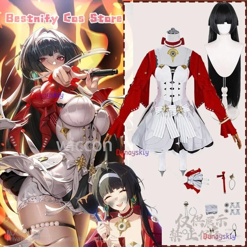 CosplayAnime Game Zenless Zone Zero ZZZ Cosplay Astra Yao Idol Costume Red Coat Dress Lolita Wigs For Girls Woman Halloween Cosp